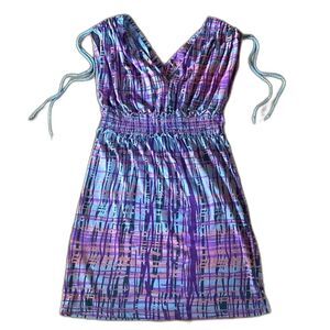 Dress with Pink, Purple Black‎ and Grey Design